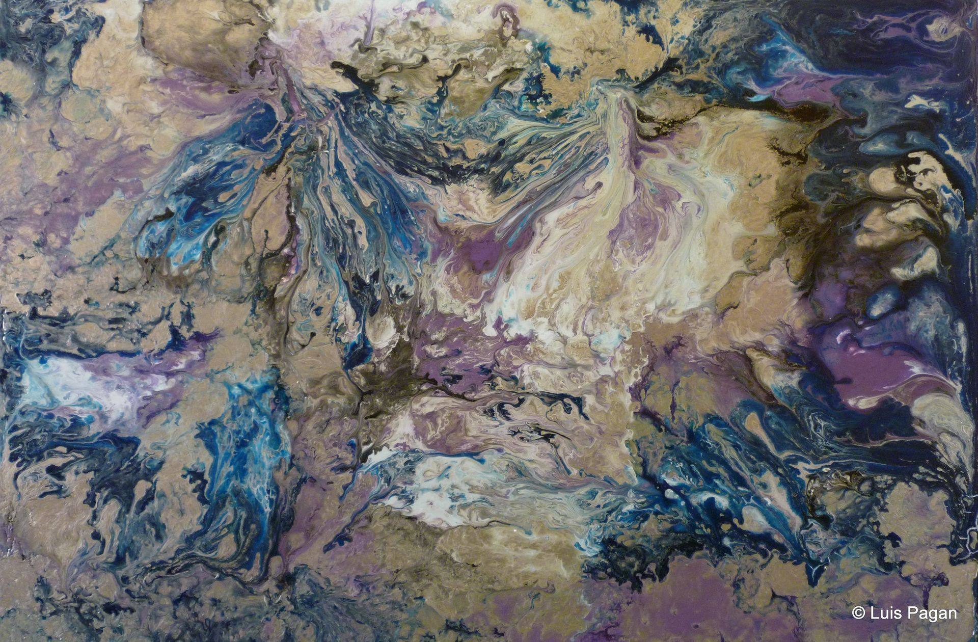 A close up of a colorful painting on a canvas.