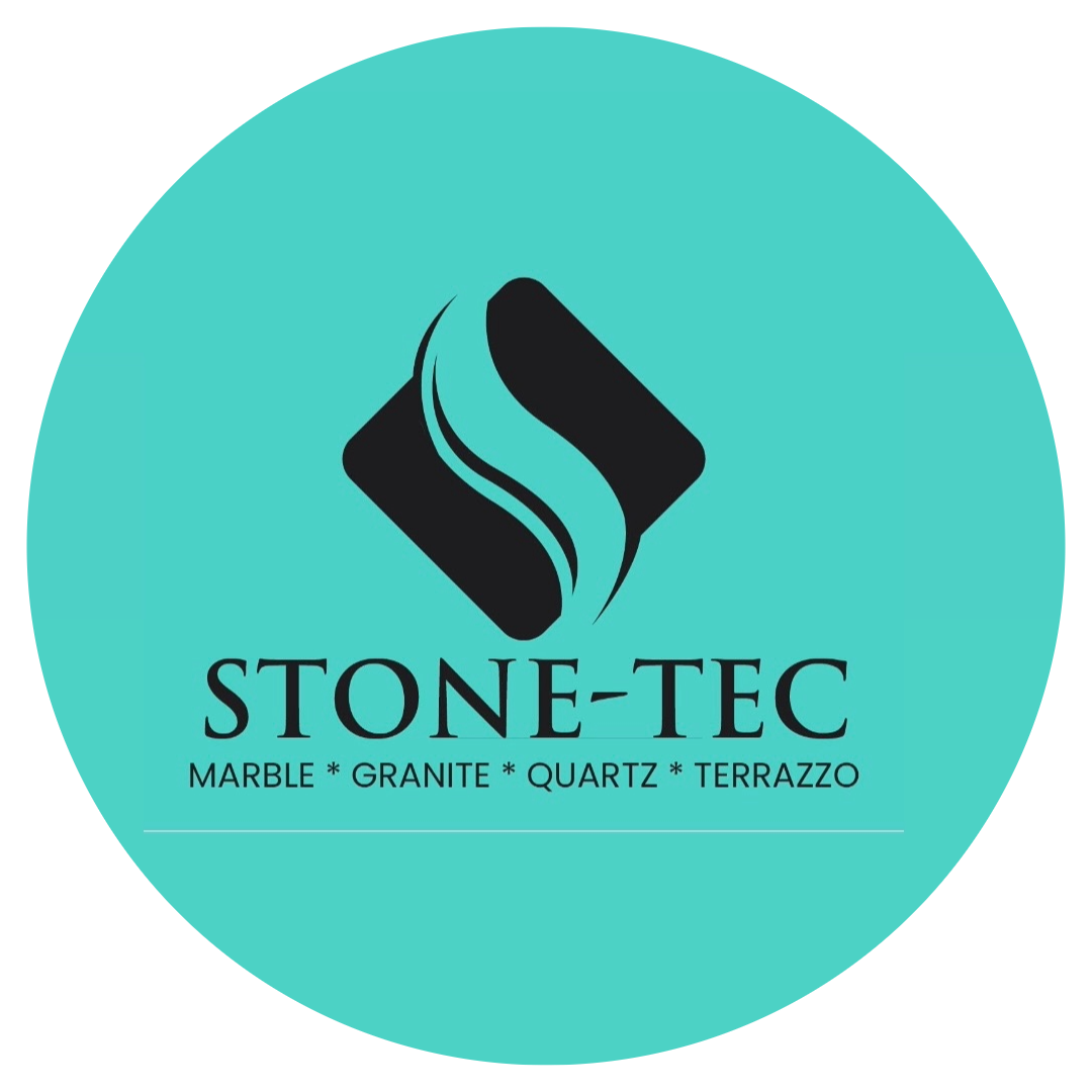 A logo for stone-tec marble granite quartz terrazzo