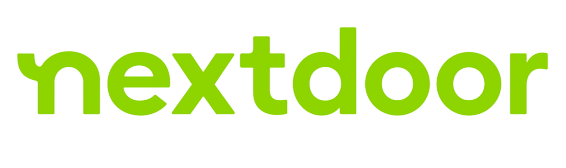 A green nextdoor logo on a white background