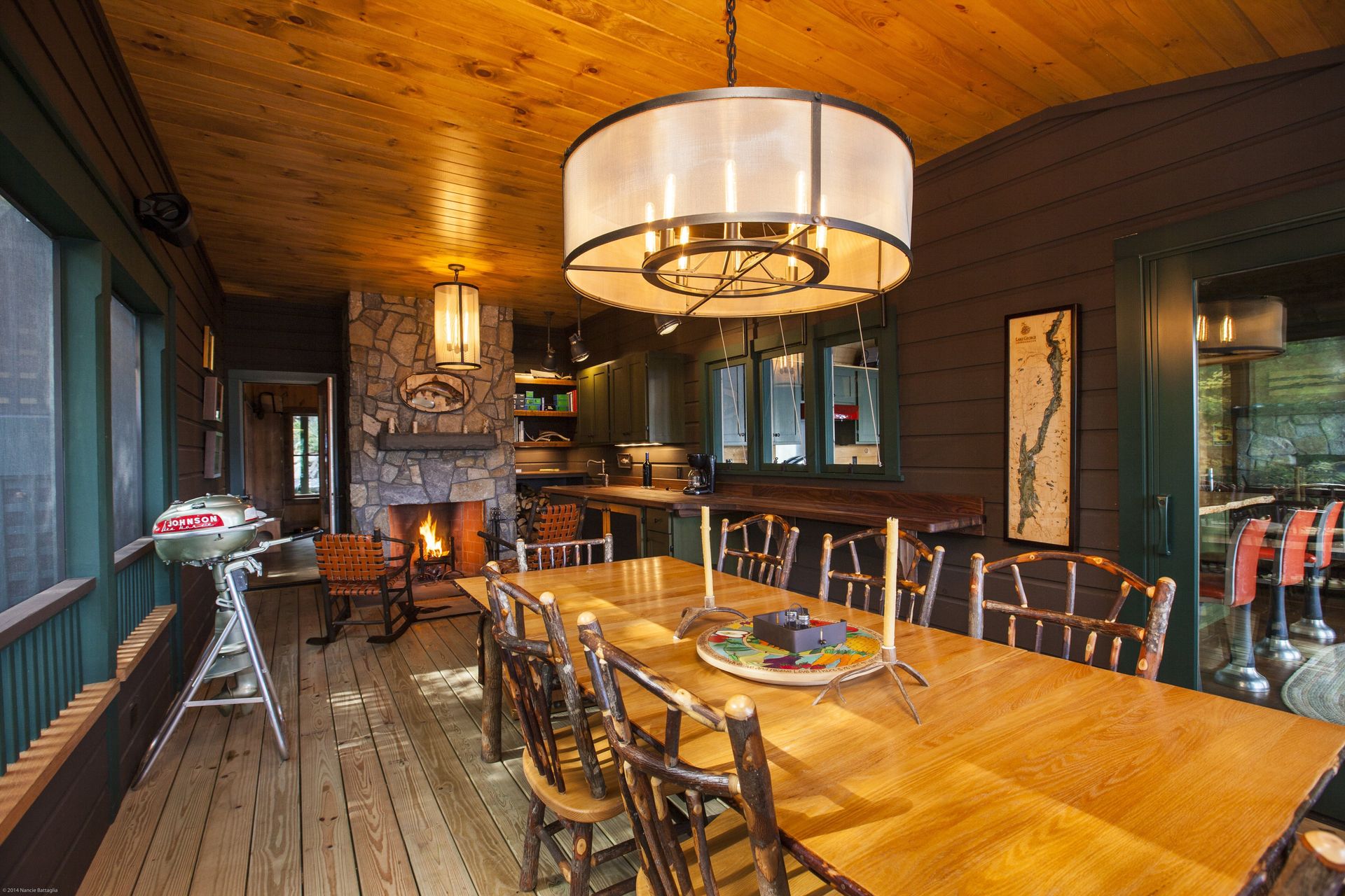 Custom Fireplace Design, Adirondack Mountains 34