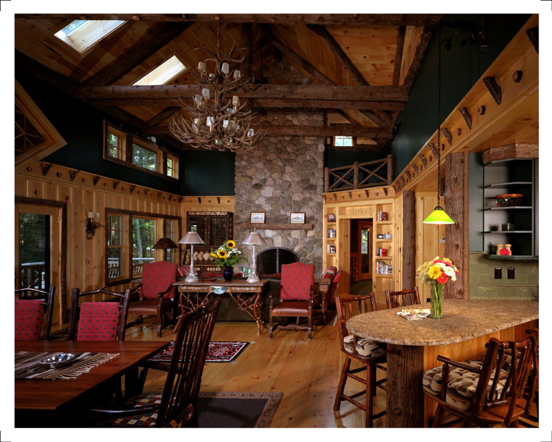 Custom fireplace design in Adirondack Mountains | Adirondack Design