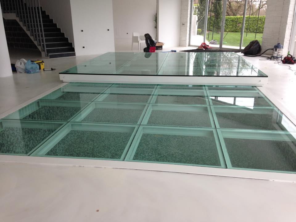 copertura di vetro per pavimenti interni