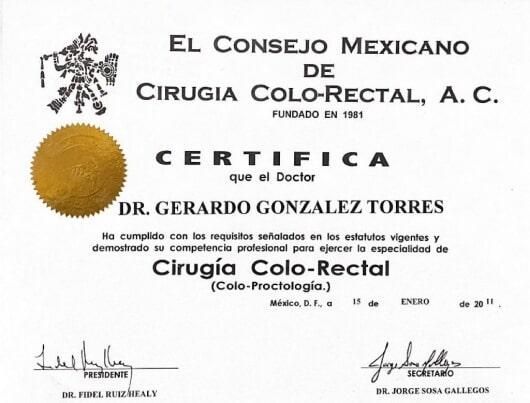 DR. GERARDO GONZÁLEZ COLOPROCTÓLOGO Y CIRUJANO GENERAL