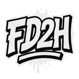 White and black graffiti-style logo, 