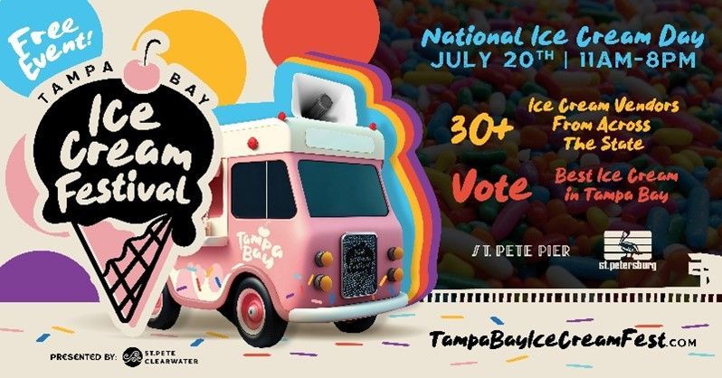 An advertisement for the ice cream festival in tampa bay