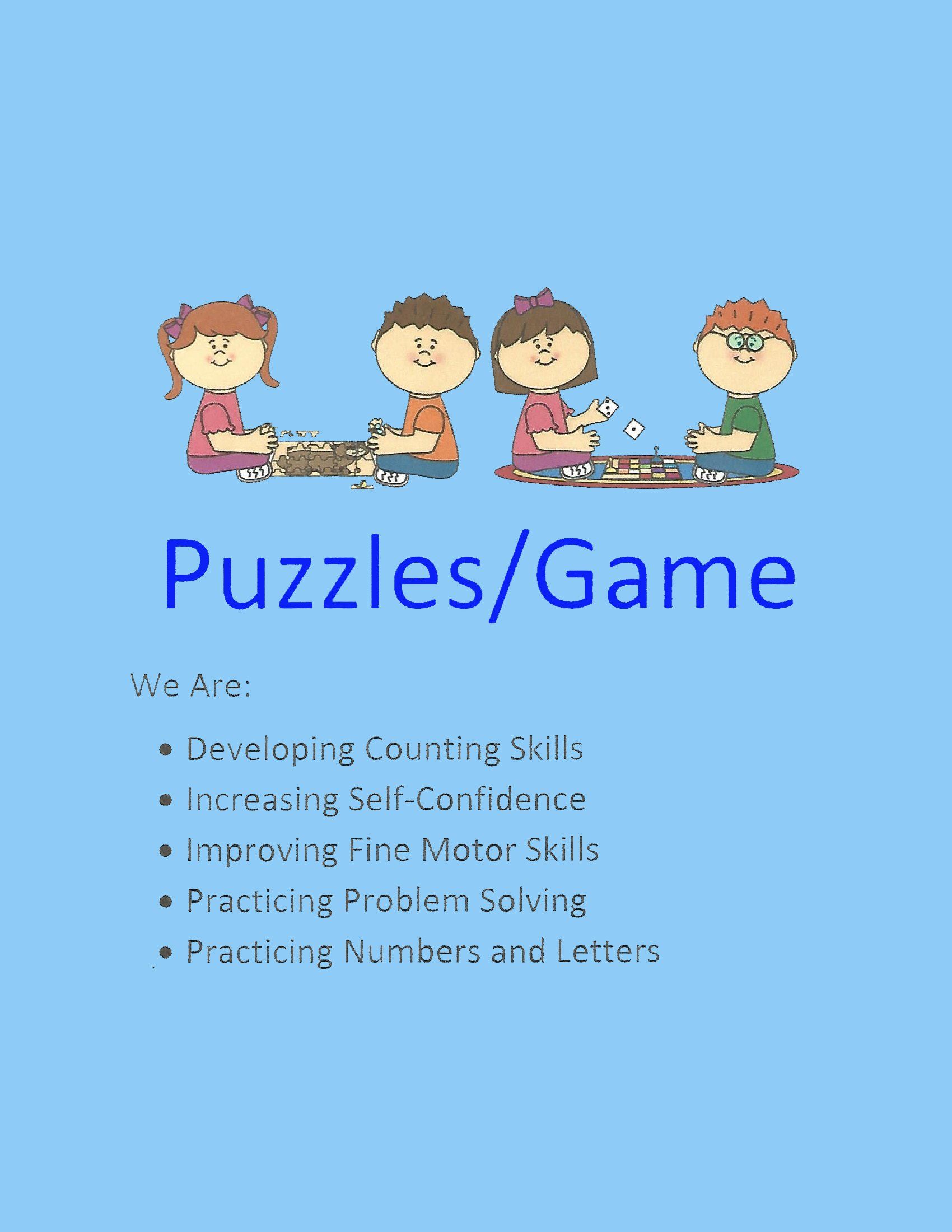 Puzzles and Games - Preschool Curriculum