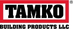 The logo for tamko building products llc is red and black.