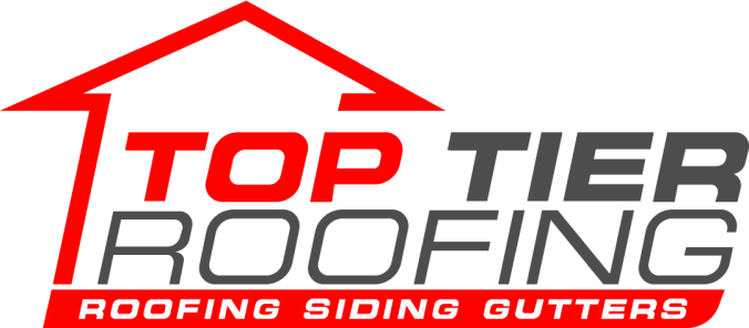 The logo for top tier roofing roofing siding gutters