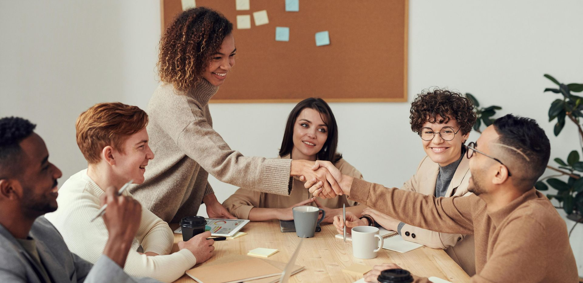 Palm trees against a cloudy sky.