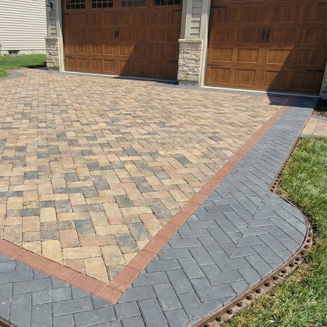 Functional driveway paver installation in Reno NV with proper slope planning and drainage integration by All In