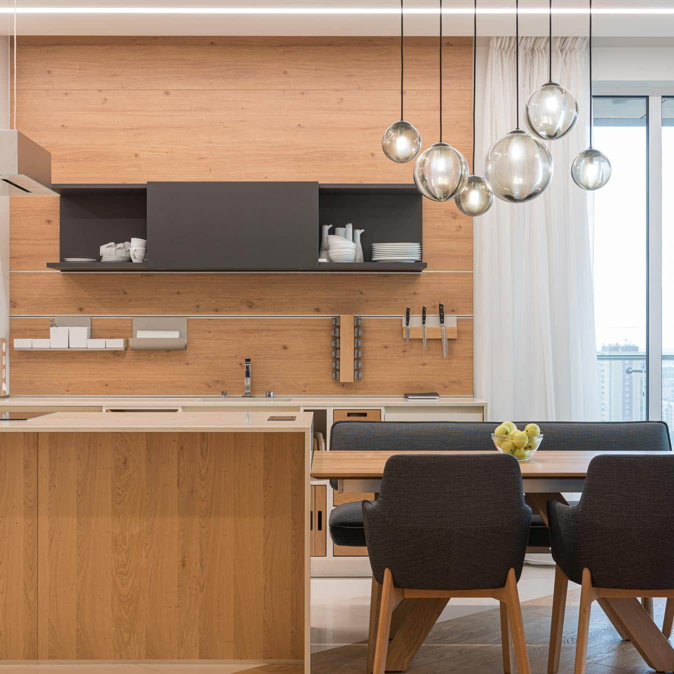 Modern Kitchen With Wooden Cabinetry — Expert Plumbing & Solar Services Bathurst in Kelso, NSW