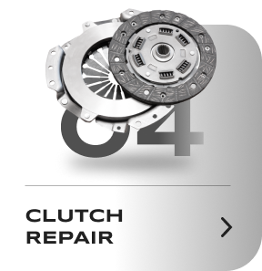 Clutch repair icon with clutch parts and arrow. | Autoplex Auto Service