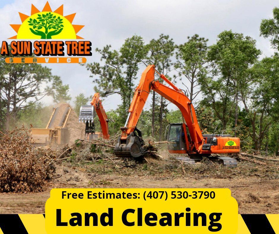 a sun state tree service is offering free estimates for land clearing