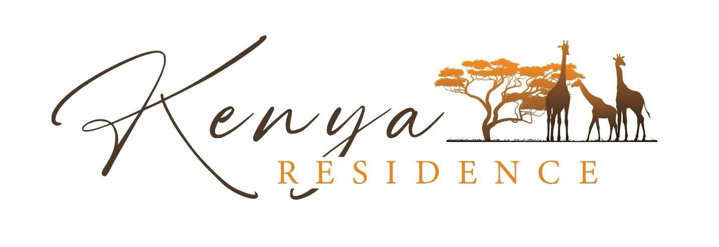 Kenya Residence logo with camel silhouettes in warm brown tones