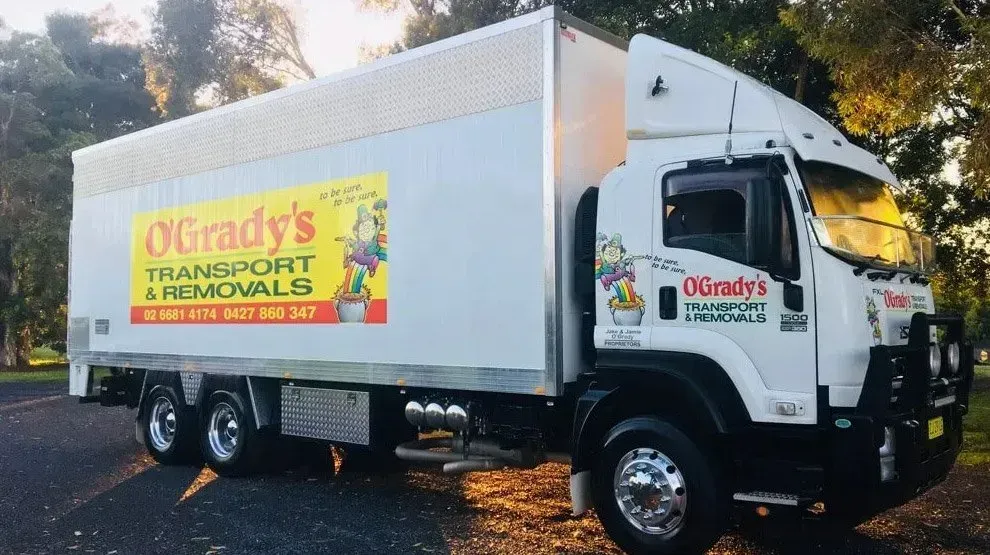 A White O'Grady's Transport and Removals Truck is Parked — O'Grady's Transport & Removals in Alstonville, NSW