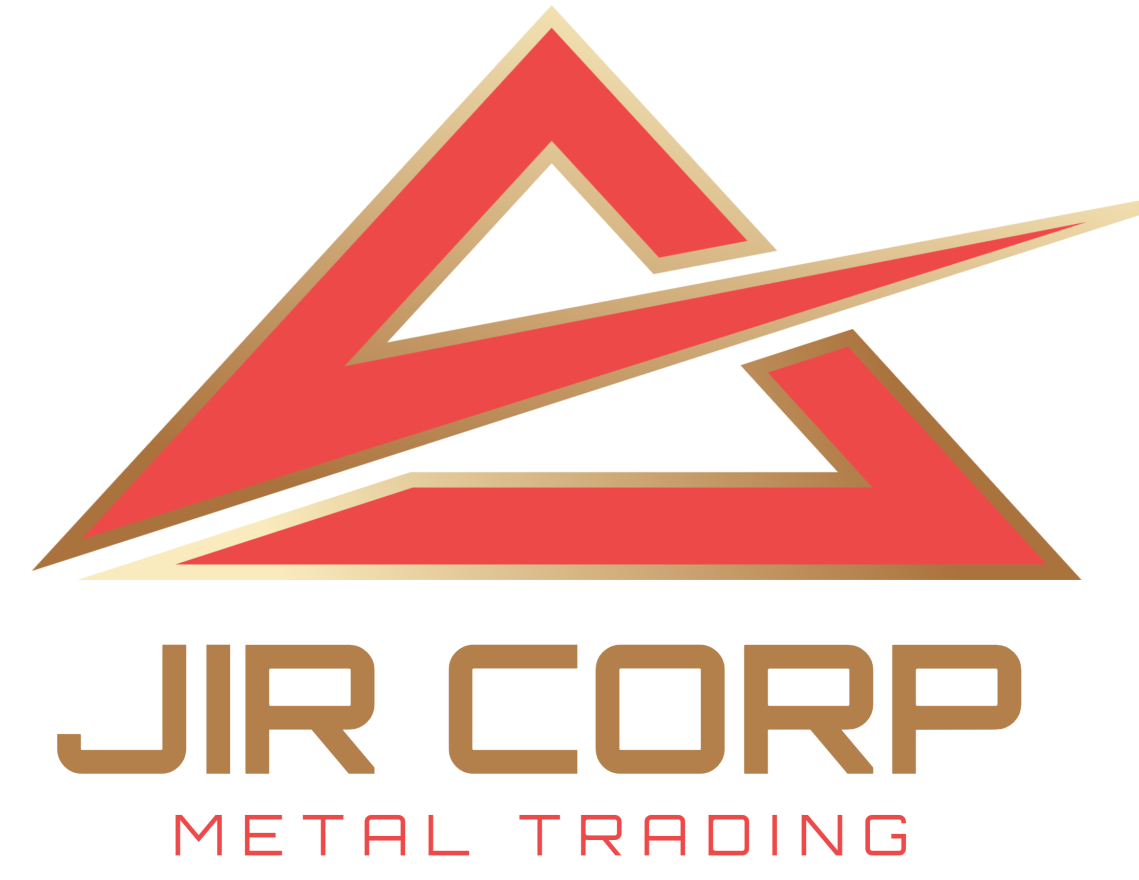 JIR CORP Metal Trading logo in gold and red geometric design