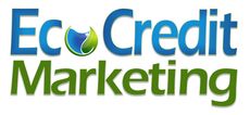 EcoCredit Marketing logo, a green and blue combination mark with the O symbolizing the Earth