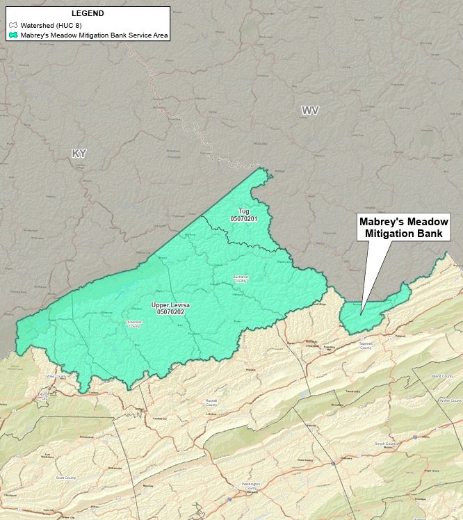 Mabrey's Meadow Service Area Map
