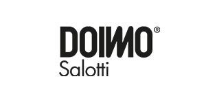 Un logo in bianco e nero per doimo salotti su sfondo bianco.