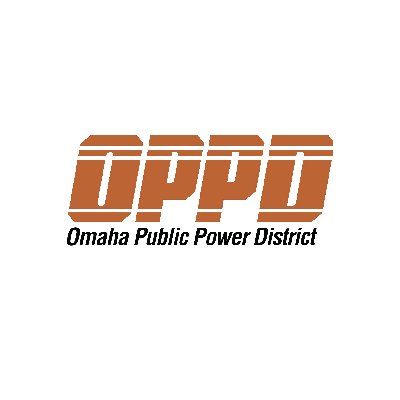 The omaha public power district logo is brown and white on a white background.