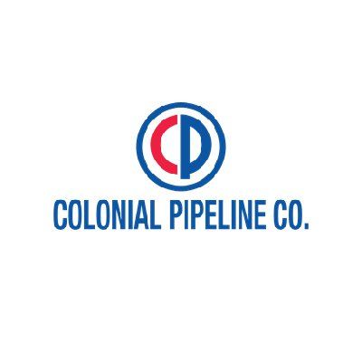 The logo for colonial pipeline co. is blue , red and white.