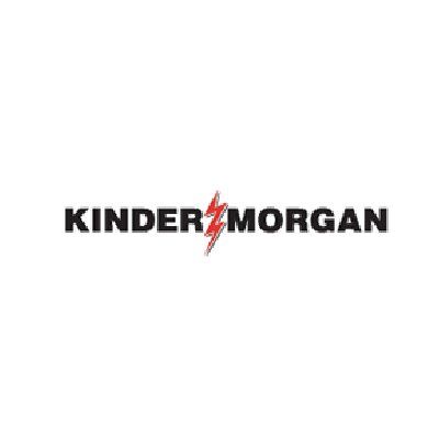 The logo for kinder morgan has a lightning bolt on it.