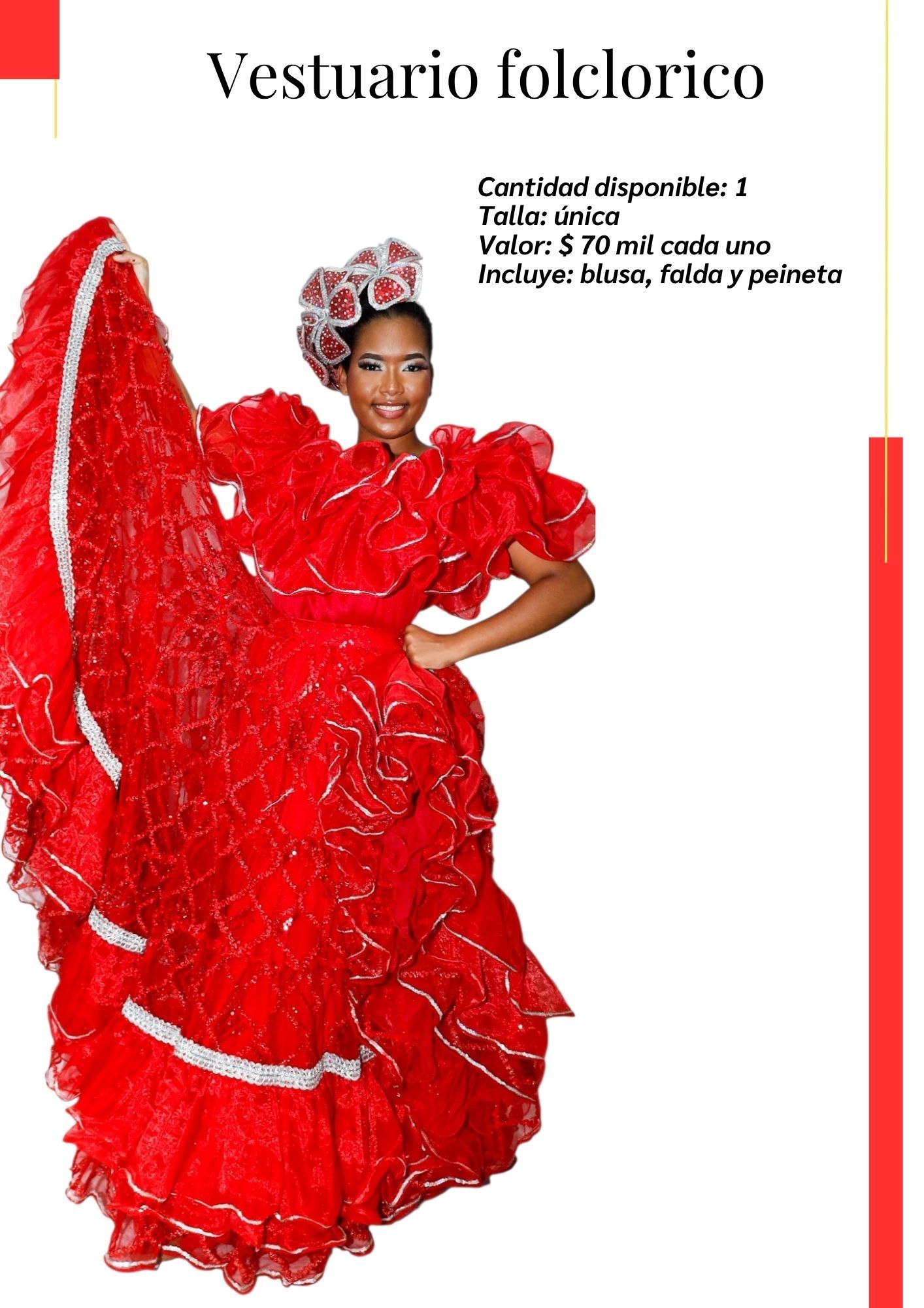 Una mujer lleva un vestido rojo y un sombrero.