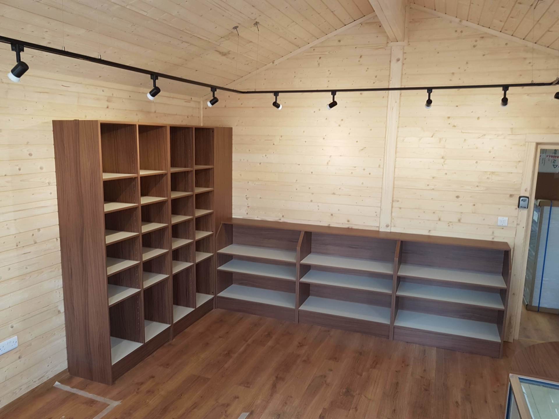 Wooden shelf display