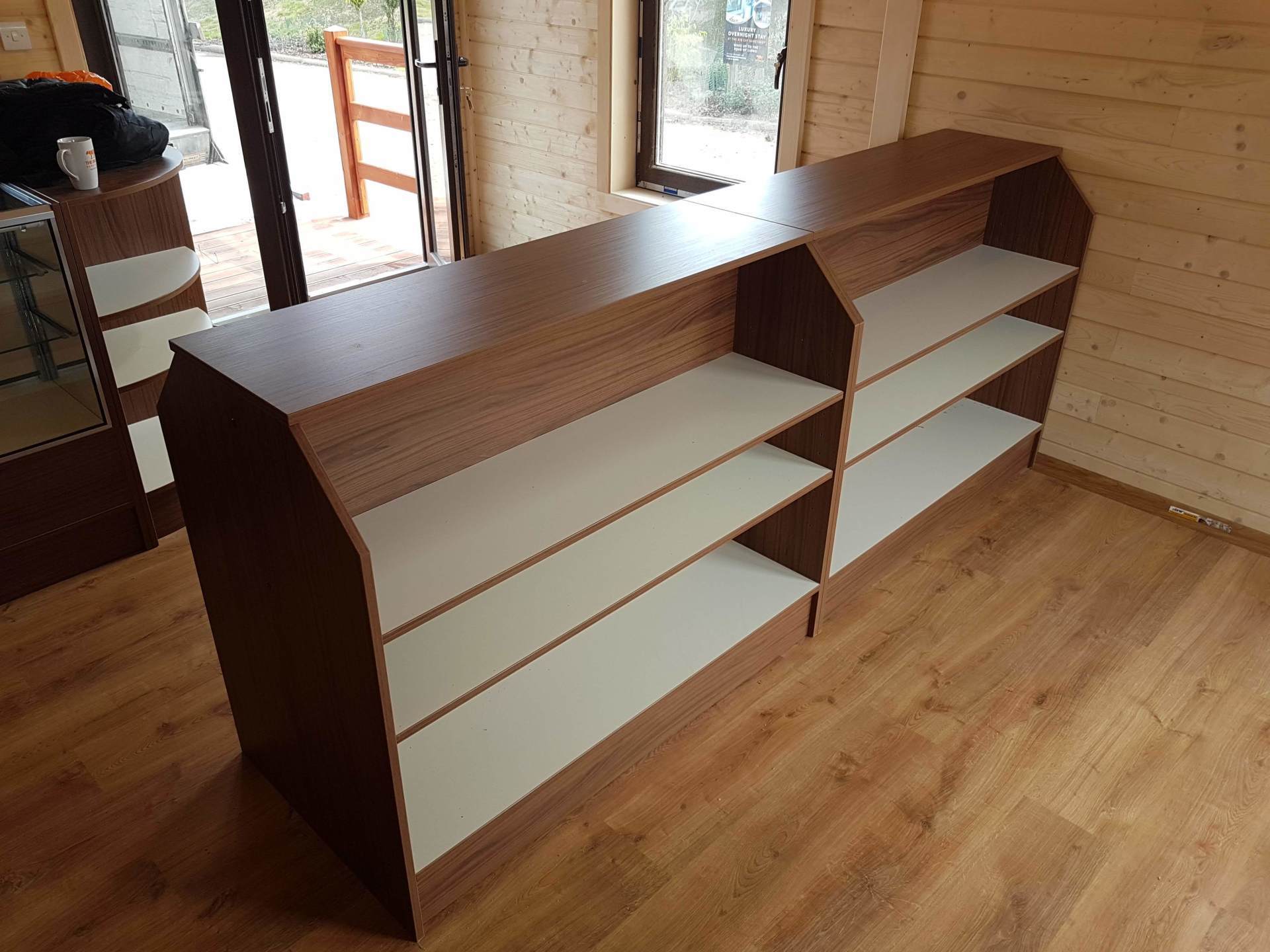 Wooden shelves
