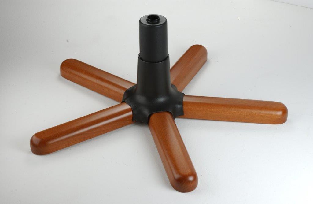 Wooden swivel base for office chair