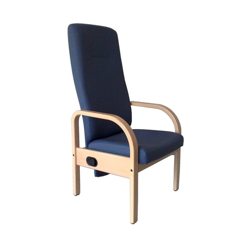 Armchair with reclining backrest