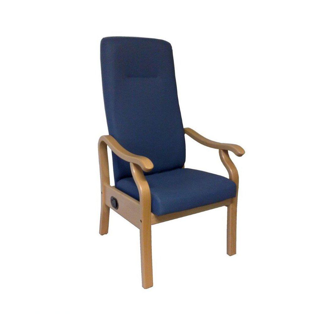 Armchair with reclining backrest