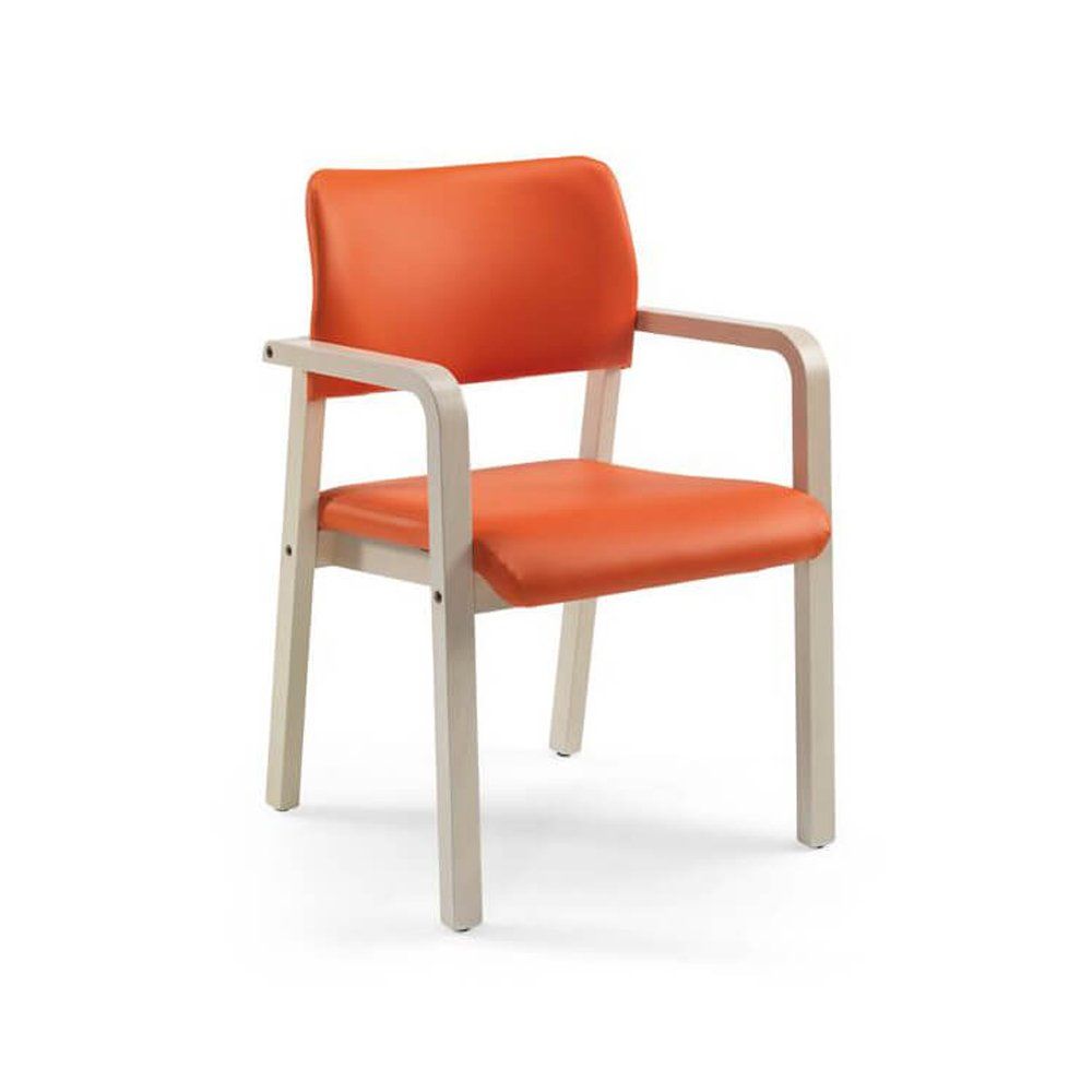 Seniors chair with armrests and orange seat