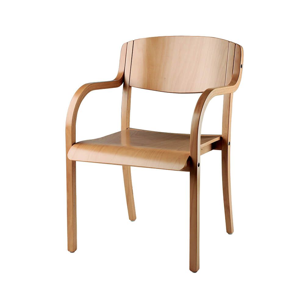 Seniors chair with wooden armrests