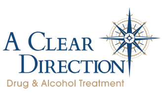 A clear direction drug and alcohol treatment logo with a compass on it.