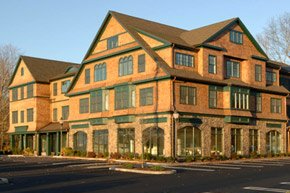A large brick building with a lot of windows