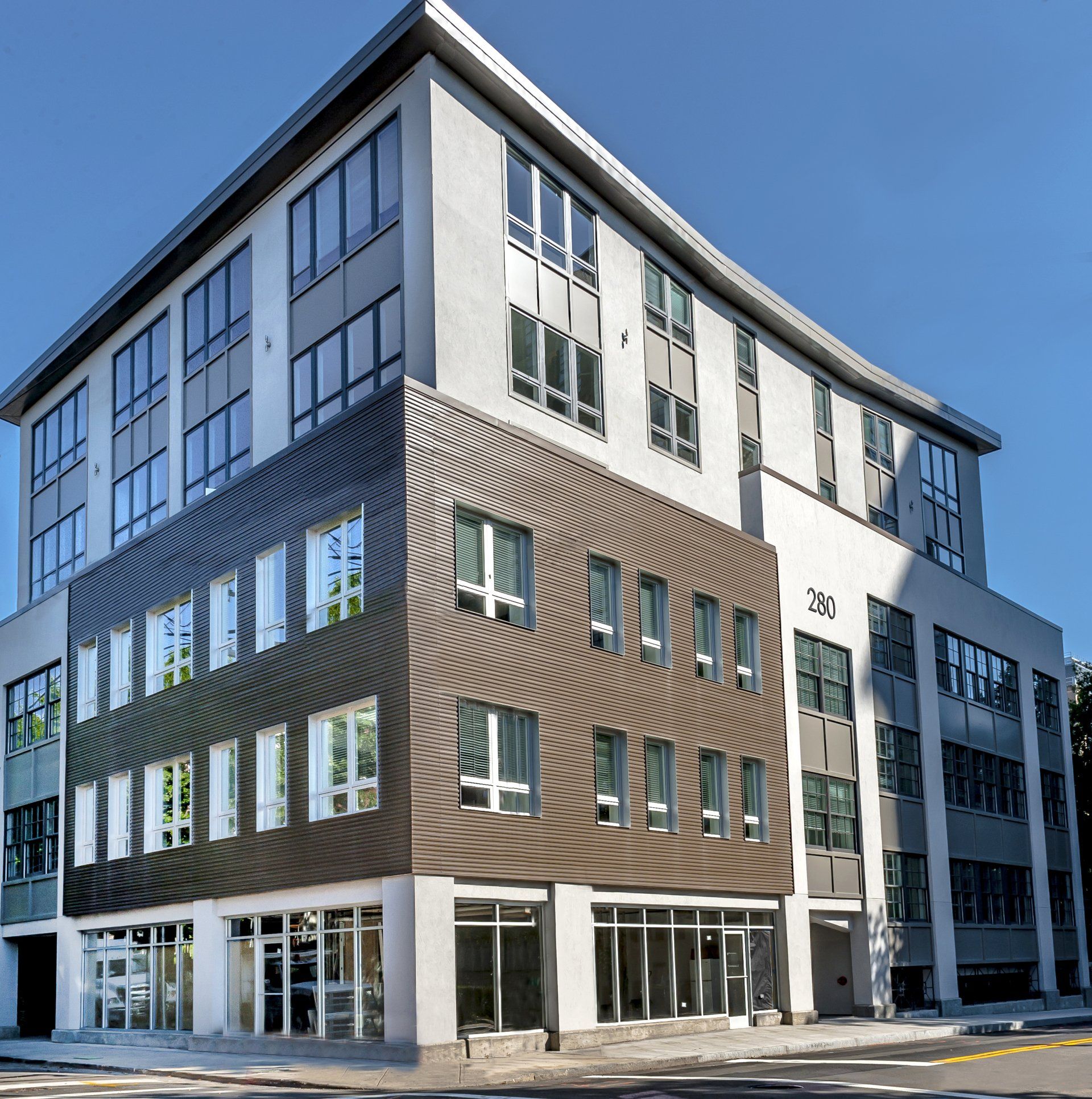 A large building with the number 300 on it