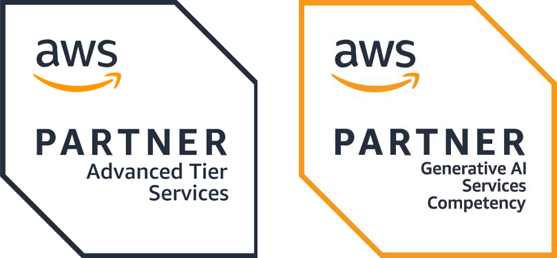 Insignias de socio de AWS: competencia en servicios de nivel avanzado y servicios de inteligencia artificial generativa.
