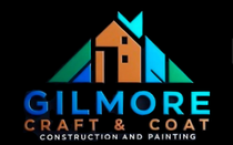 A logo for gilmore craft and coat construction and painting