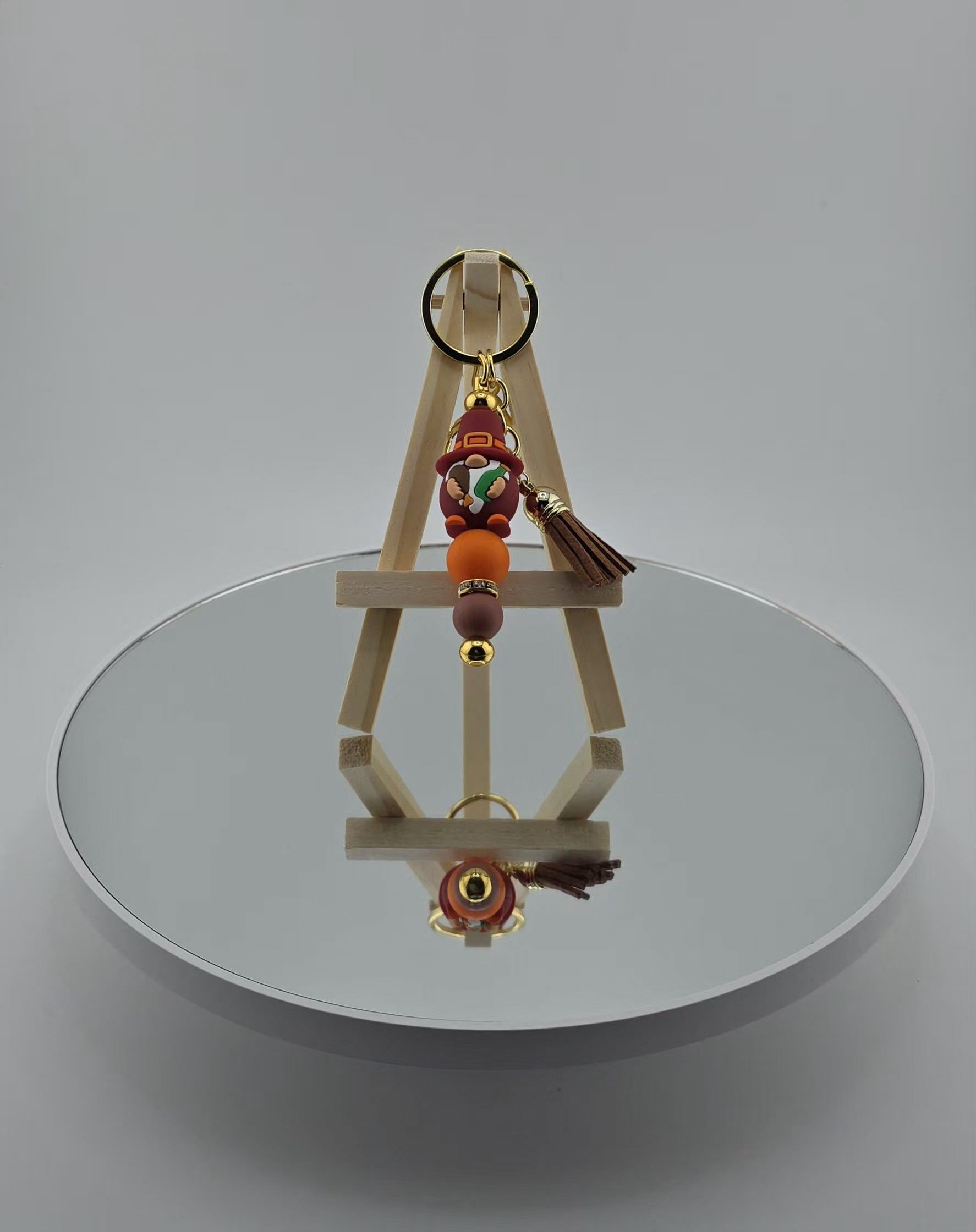 Thanksgiving Pilgrim Keychain, Handmade