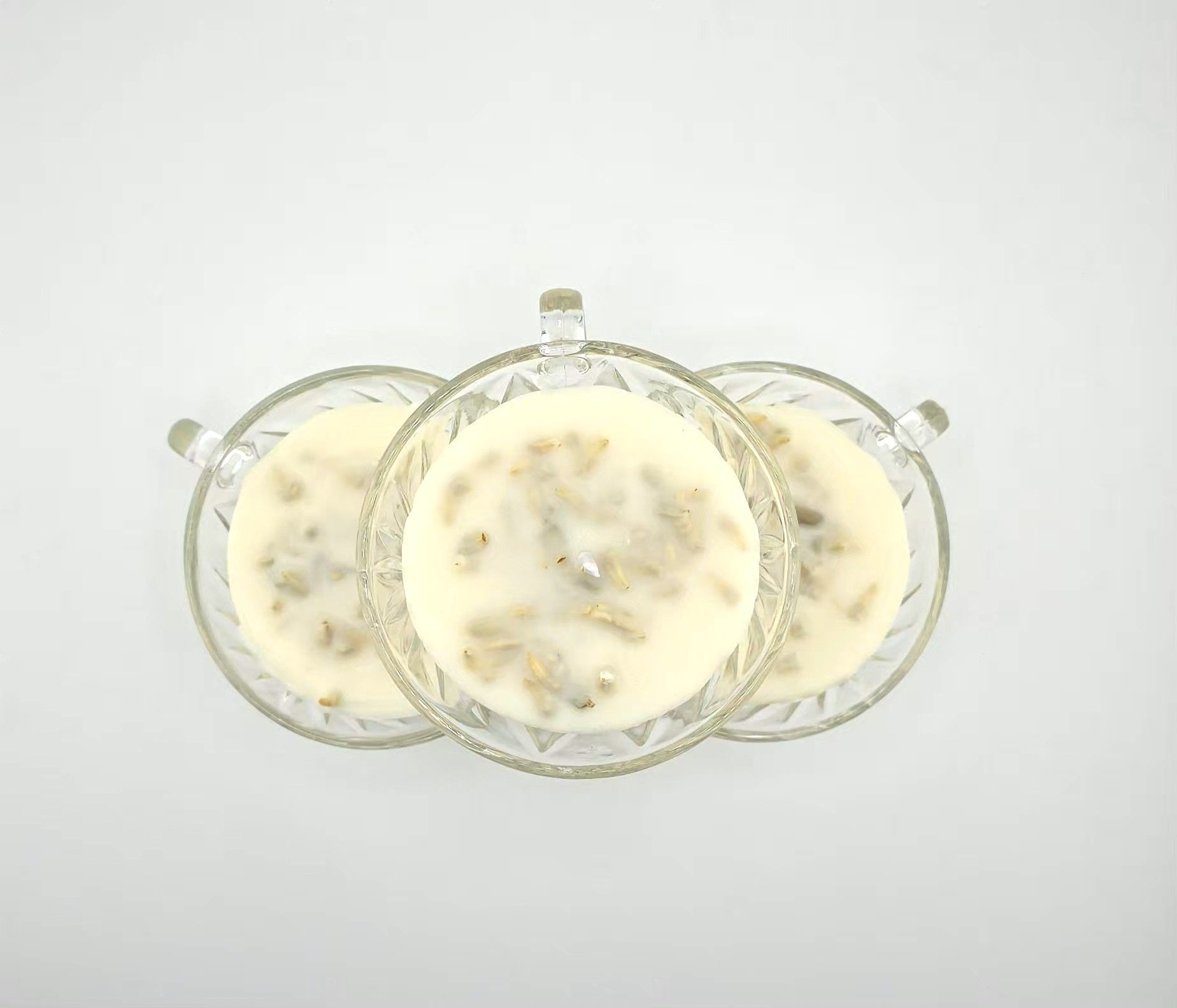 Vintage Anchor Hocking EAPC Punch Cup Soy Candle with Dried Green Ball Flowers