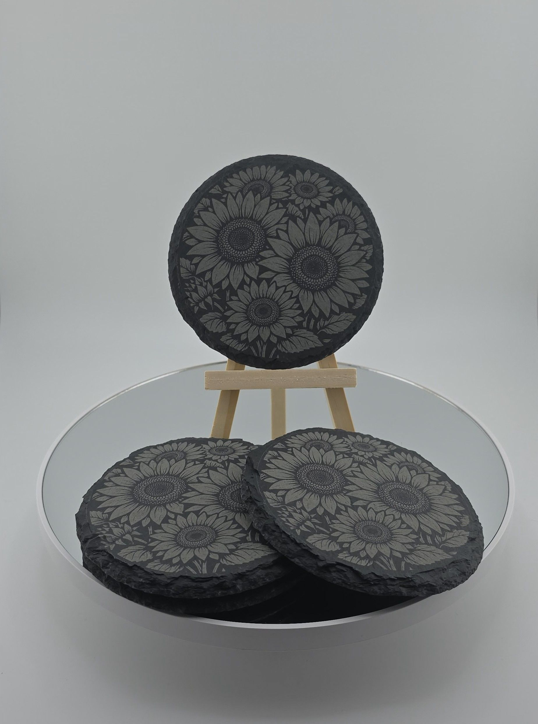 Sunflower Slate Coasters - Set of 4
