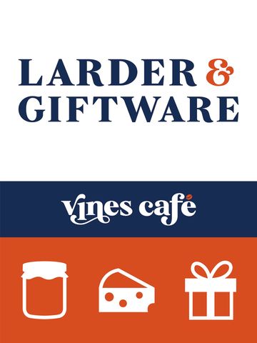 Larder and Giftware logo for Vines Café in Blenheim NZ