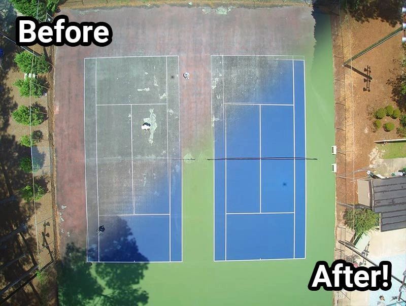 Before And After Repairing Court — Jacksonville, FL — Pro Sealed Asphalt Inc.