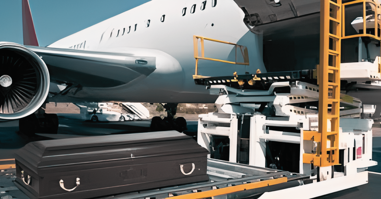 International funeral Shipping & transport airplane representing state-to-state mortuary shipping from New Jersey.