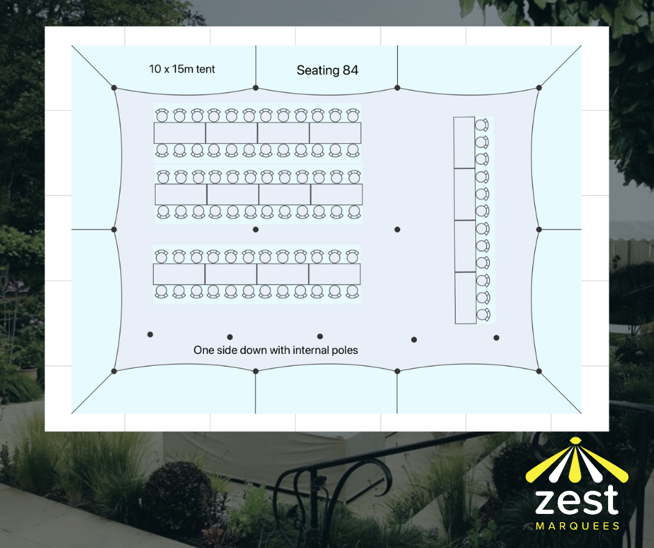 A drawing of a garden with the word zest on the bottom