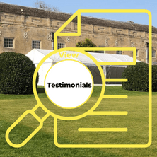 A magnifying glass with the words testimonials on it