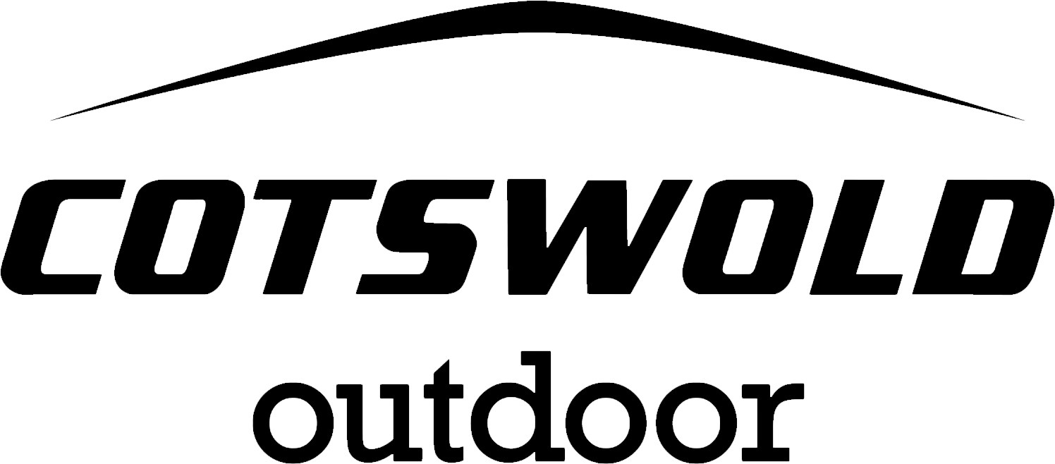 The logo for cotswold outdoor is black and white.