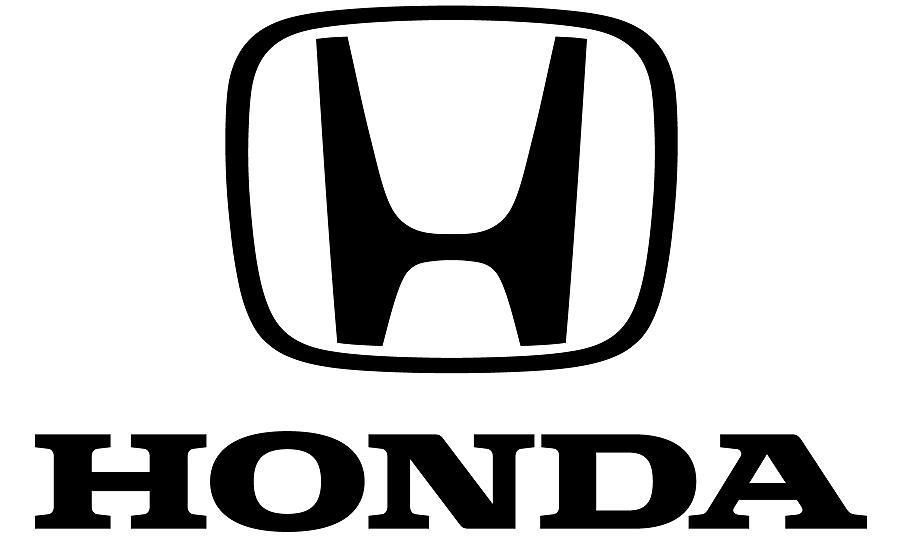 A black and white honda logo on a white background.