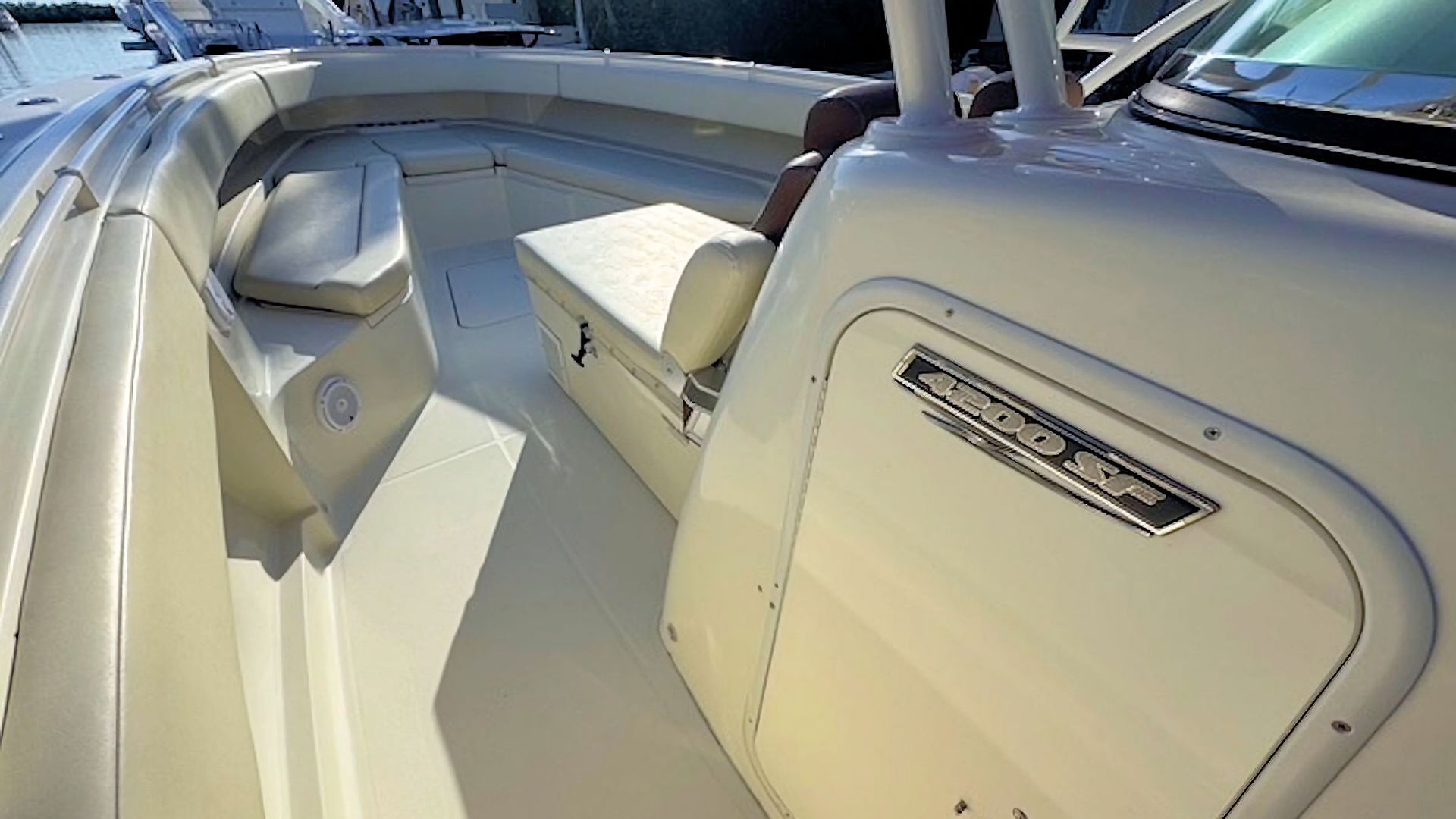 Center console access to private head and sink.